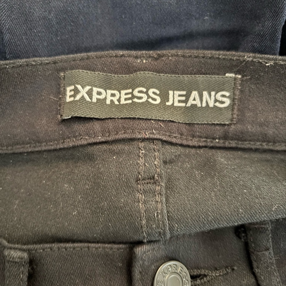 Express High Rise Distressed Black Jegging - Picture 6 of 7
